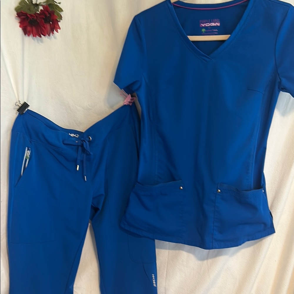 Healing Hands Blue Scrub Set